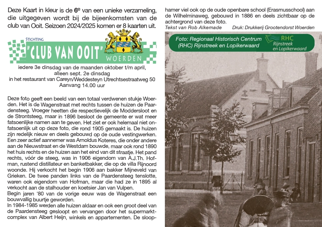 Zijde A voor de kaart van De Wagenstraat