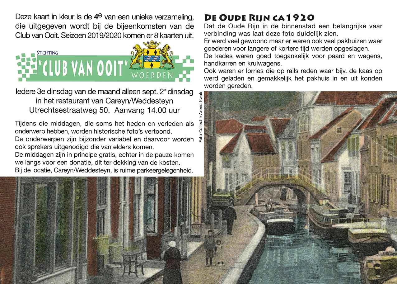 Zijde A voor de kaart van De Oude Rijn ca 1920