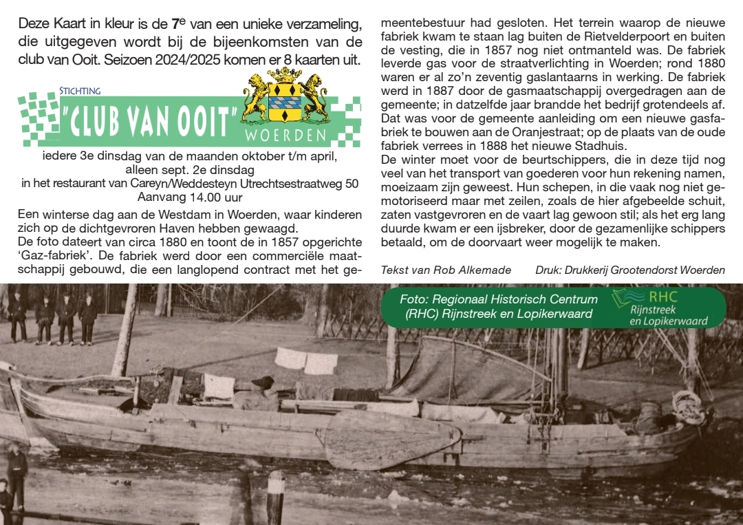 Zijde A voor de kaart van De Westdam ca 1880