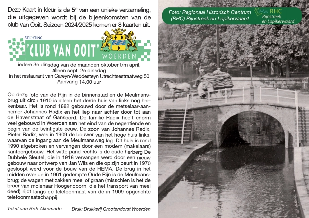 Zijde A voor de kaart van De Meulmansbrug