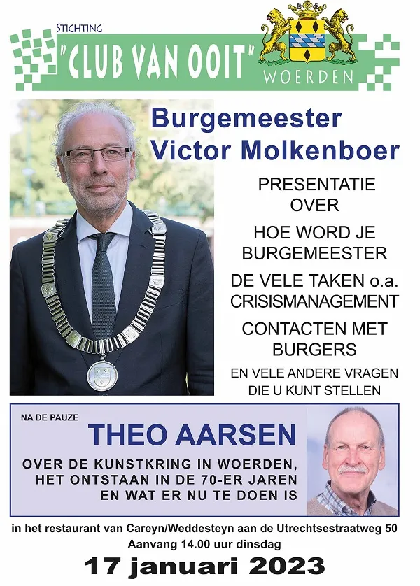 Poster voor Burgemeesterschap en Kunstkring Woerden