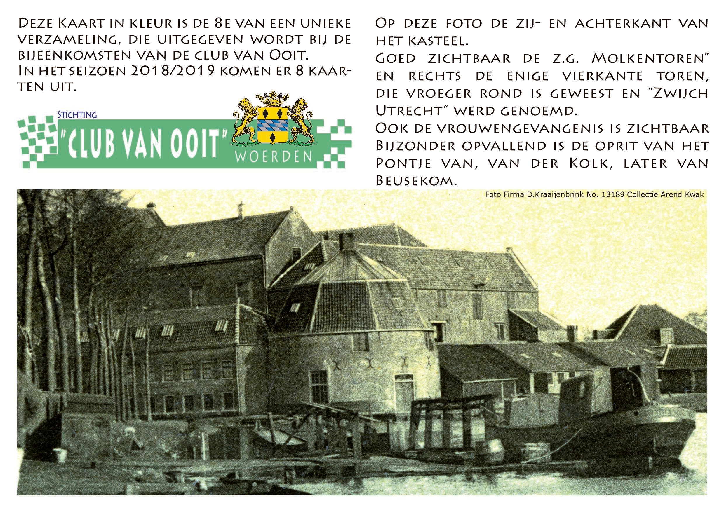 Zijde A voor de kaart van Zijkant van Kasteel Woerden