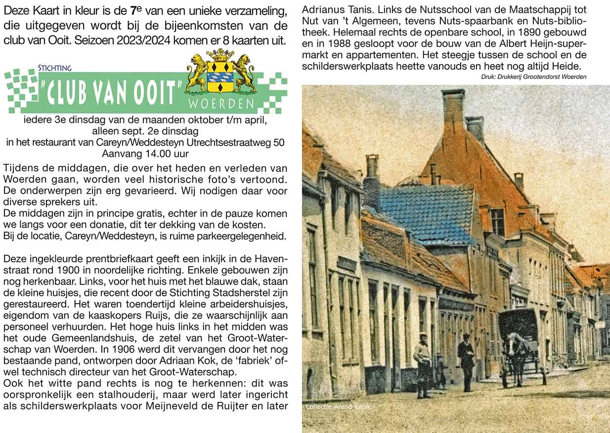 Zijde A voor de kaart van De Havenstraat rond 1900
