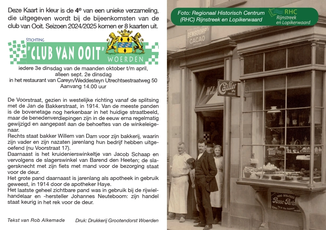 Zijde A voor de kaart van Voorstraat bij de Jan de Bakkerstraat